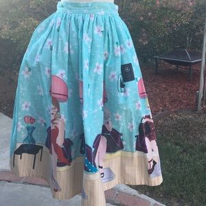 Unique Vintage Salon Skirt Retro Style Skirt